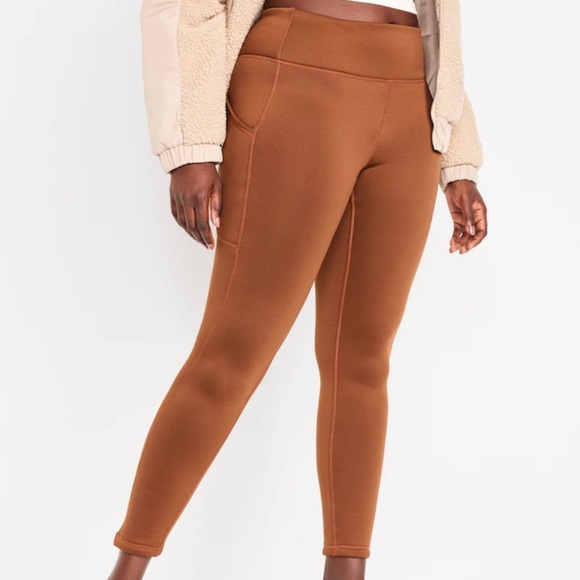 NWT OLD NAVY High-Waisted UltraCoze Leggings Baked Bronze - Picture 6 of 7